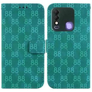 For Tecno Spark 8 / 8T Double 8-shaped Embossed Leather Phone Case(Green)