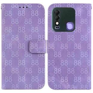 For Tecno Spark 8 / 8T Double 8-shaped Embossed Leather Phone Case(Purple)