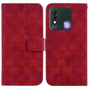 For Tecno Spark 8 / 8T Double 8-shaped Embossed Leather Phone Case(Red)