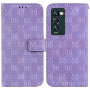 For Tecno Camon 18 Premier Double 8-shaped Embossed Leather Phone Case(Purple)