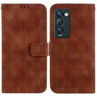 For Tecno Camon 18 Premier Double 8-shaped Embossed Leather Phone Case(Brown)