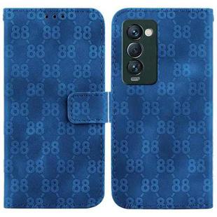 For Tecno Camon 18 Premier Double 8-shaped Embossed Leather Phone Case(Blue)