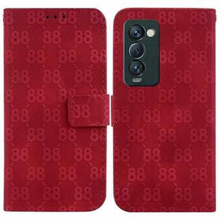 For Tecno Camon 18 Premier Double 8-shaped Embossed Leather Phone Case(Red)