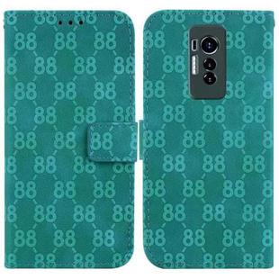 For Tecno Phantom X Double 8-shaped Embossed Leather Phone Case(Green)