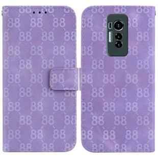 For Tecno Phantom X Double 8-shaped Embossed Leather Phone Case(Purple)