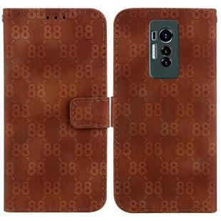 For Tecno Phantom X Double 8-shaped Embossed Leather Phone Case(Brown)