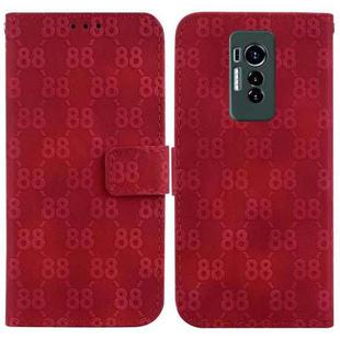 For Tecno Phantom X Double 8-shaped Embossed Leather Phone Case(Red)