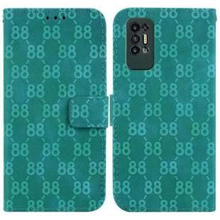 For Tecno Pova 2 Double 8-shaped Embossed Leather Phone Case(Green)