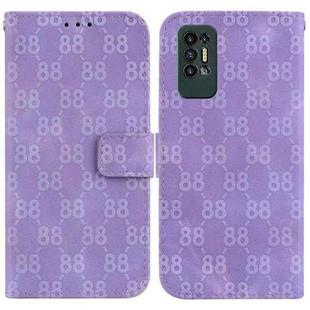 For Tecno Pova 2 Double 8-shaped Embossed Leather Phone Case(Purple)