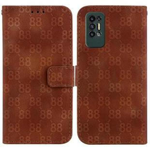 For Tecno Pova 2 Double 8-shaped Embossed Leather Phone Case(Brown)