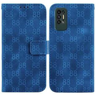 For Tecno Pova 2 Double 8-shaped Embossed Leather Phone Case(Blue)