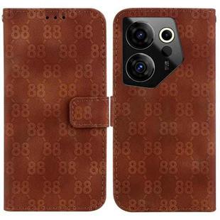 For Tecno Camon 20 Premier 5G Double 8-shaped Embossed Leather Phone Case(Brown)