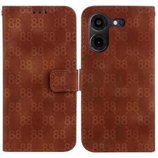 For Tecno Pova 5 Pro Double 8-shaped Embossed Leather Phone Case(Brown)