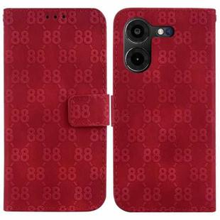 For Tecno Pova 5 Pro Double 8-shaped Embossed Leather Phone Case(Red)