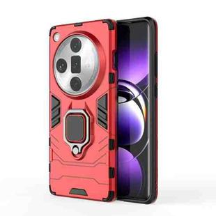 For OPPO Find X7 Ultra PC + TPU Shockproof Protective Phone Case with Magnetic Ring Holder(Red)