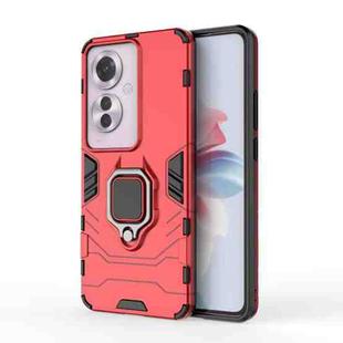 For OPPO Reno11 F 5G PC + TPU Shockproof Protective Phone Case with Magnetic Ring Holder(Red)