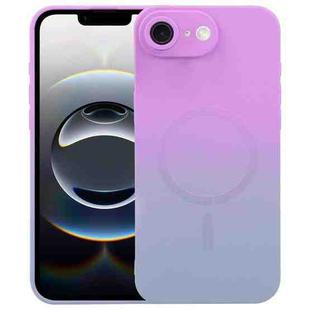 For iPhone 16e Liquid TPU Silicone Gradient MagSafe Phone Case(Purple)