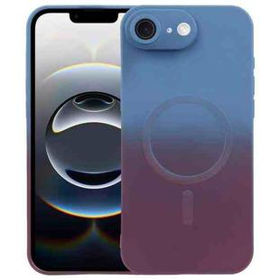 For iPhone 16e Liquid TPU Silicone Gradient MagSafe Phone Case(Blue Purple)