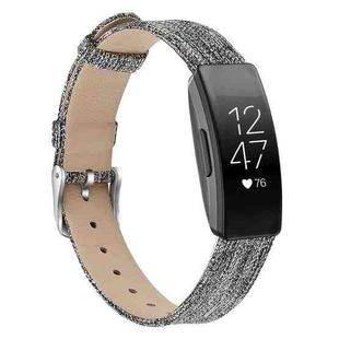 For Fitbit Inspire / Inspire HR Canvas B Type  Watch Band, Size:S(Black Grey)