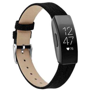 For Fitbit Inspire / Inspire HR Canvas B Type  Watch Band, Size:S(Black)