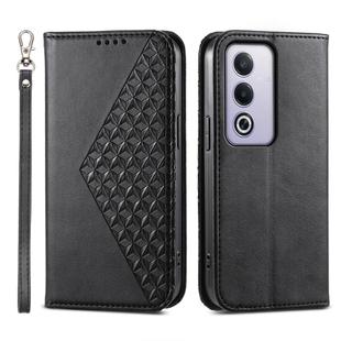 For OPPO A3 Pro 5G Cubic Grid Calf Texture Magnetic Leather Phone Case(Black)