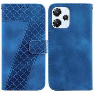 For Xiaomi Redmi 12 7-shaped Embossed Leather Phone Case(Blue)