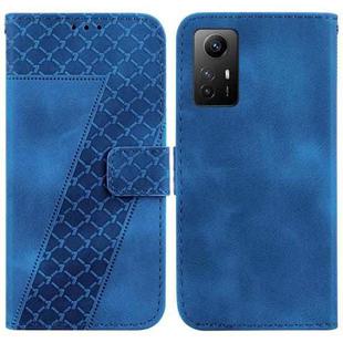 For Xiaomi Redmi Note 12S 7-shaped Embossed Leather Phone Case(Blue)