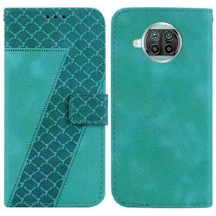 For Xiaomi Mi 10T Lite 5G/Mi 10i 5G 7-shaped Embossed Leather Phone Case(Green)
