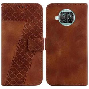 For Xiaomi Mi 10T Lite 5G/Mi 10i 5G 7-shaped Embossed Leather Phone Case(Brown)