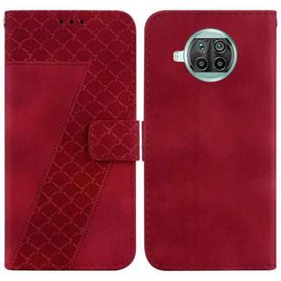 For Xiaomi Mi 10T Lite 5G/Mi 10i 5G 7-shaped Embossed Leather Phone Case(Red)