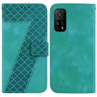 For Xiaomi Mi 10T Pro 5G/Mi 10T 5G 7-shaped Embossed Leather Phone Case(Green)