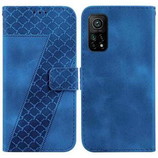 For Xiaomi Mi 10T Pro 5G/Mi 10T 5G 7-shaped Embossed Leather Phone Case(Blue)