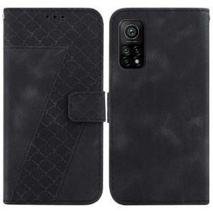 For Xiaomi Mi 10T Pro 5G/Mi 10T 5G 7-shaped Embossed Leather Phone Case(Black)