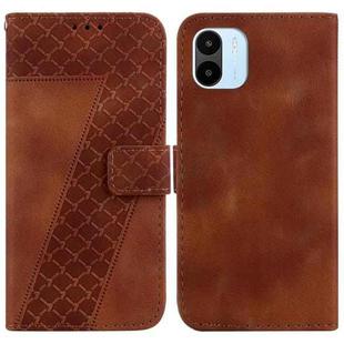 For Xiaomi Redmi A1/A2 7-shaped Embossed Leather Phone Case(Brown)