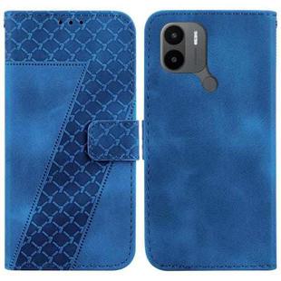 For Xiaomi Redmi A1+ 4G Global/Poco C50/Poco C51 7-shaped Embossed Leather Phone Case(Blue)