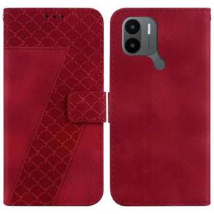 For Xiaomi Redmi A1+ 4G Global/Poco C50/Poco C51 7-shaped Embossed Leather Phone Case(Red)