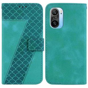For Xiaomi Redmi K40/K40 Pro/Poco F3/11i/Mi 11X/Mi 11X Pro 7-shaped Embossed Leather Phone Case(Green)