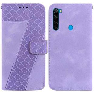 For Xiaomi Redmi Note 8 7-shaped Embossed Leather Phone Case(Purple)