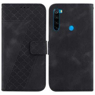 For Xiaomi Redmi Note 8 7-shaped Embossed Leather Phone Case(Black)