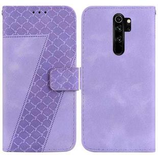 For Xiaomi Redmi Note 8 Pro 7-shaped Embossed Leather Phone Case(Purple)
