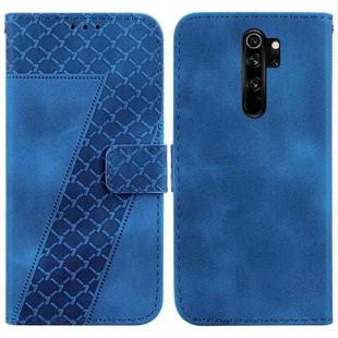 For Xiaomi Redmi Note 8 Pro 7-shaped Embossed Leather Phone Case(Blue)