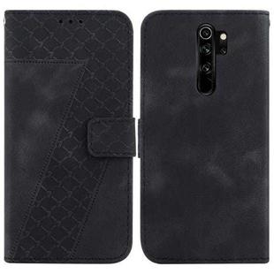 For Xiaomi Redmi Note 8 Pro 7-shaped Embossed Leather Phone Case(Black)