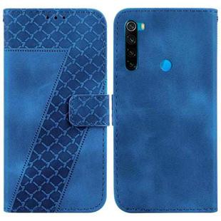 For Xiaomi Redmi Note 8T 7-shaped Embossed Leather Phone Case(Blue)