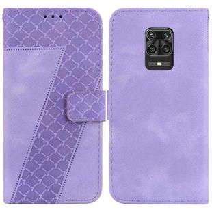For Xiaomi Redmi Note 9 Pro/Note 9S/Note 9 Pro Max 7-shaped Embossed Leather Phone Case(Purple)