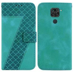 For Xiaomi Redmi Note 9/10X 4G 7-shaped Embossed Leather Phone Case(Green)