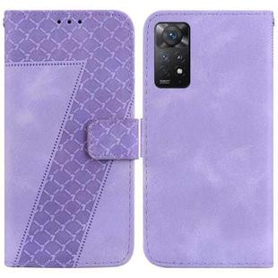 For Xiaomi Redmi Note 11 Pro 4G Global/5G Global 7-shaped Embossed Leather Phone Case(Purple)