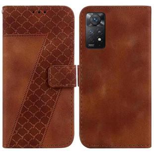 For Xiaomi Redmi Note 11 Pro 4G Global/5G Global 7-shaped Embossed Leather Phone Case(Brown)