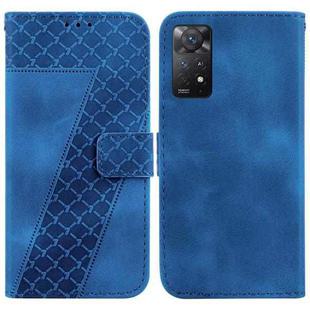 For Xiaomi Redmi Note 11 Pro 4G Global/5G Global 7-shaped Embossed Leather Phone Case(Blue)