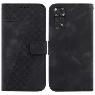 For Xiaomi Redmi Note 11 Global/Note 11S 7-shaped Embossed Leather Phone Case(Black)