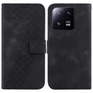 For Xiaomi 13 Pro 7-shaped Embossed Leather Phone Case(Black)